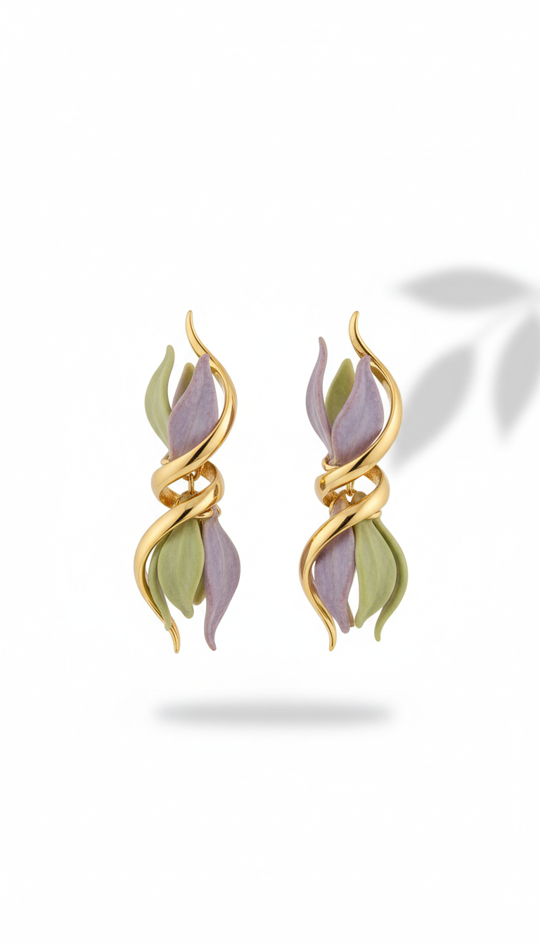 Ylang Ylang Spiral Drop Earrings