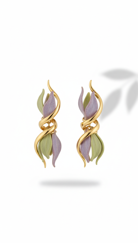 Ylang Ylang Spiral Drop Earrings