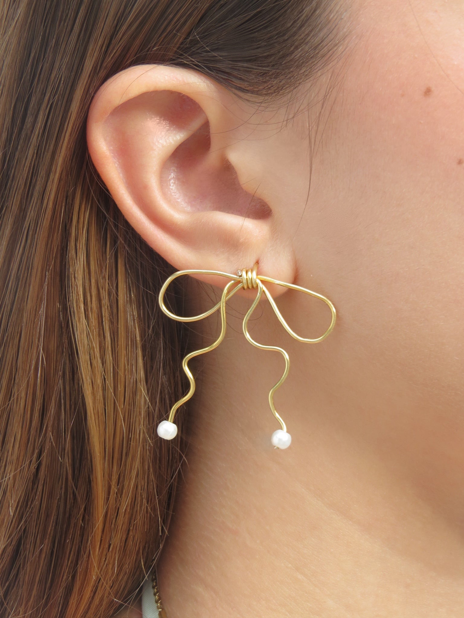 Pearled Bow Earrings